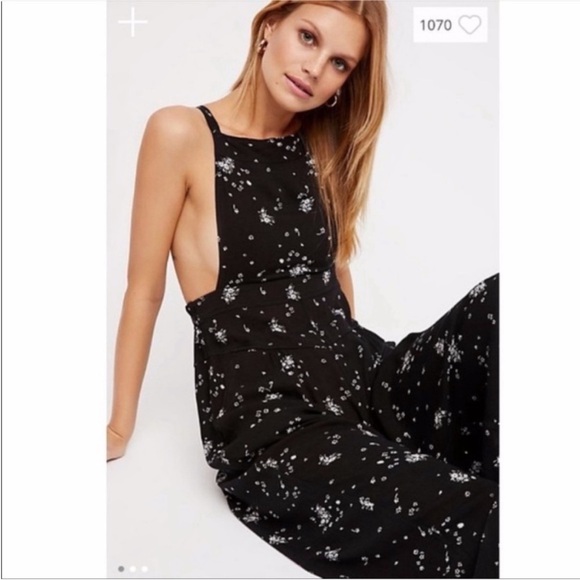 Free People Sweet in the Streets Printed Floral Jumpsuit Overalls M - Picture 8 of 14